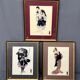 Set of gouache paintings "Actors of Kabuki Theatre".