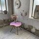 Vintage pink rattan coffee table