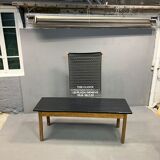 Oak farmhouse table, black top