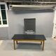 Oak farmhouse table, black top