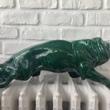 Sculpture of a lion on the lookout in St-Clément