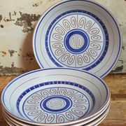 Cinq assiettes creuses céramiques M.B.F.A  PORNIC vintages service Daphné