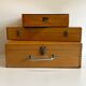 3 vintage dovetail wooden boxes