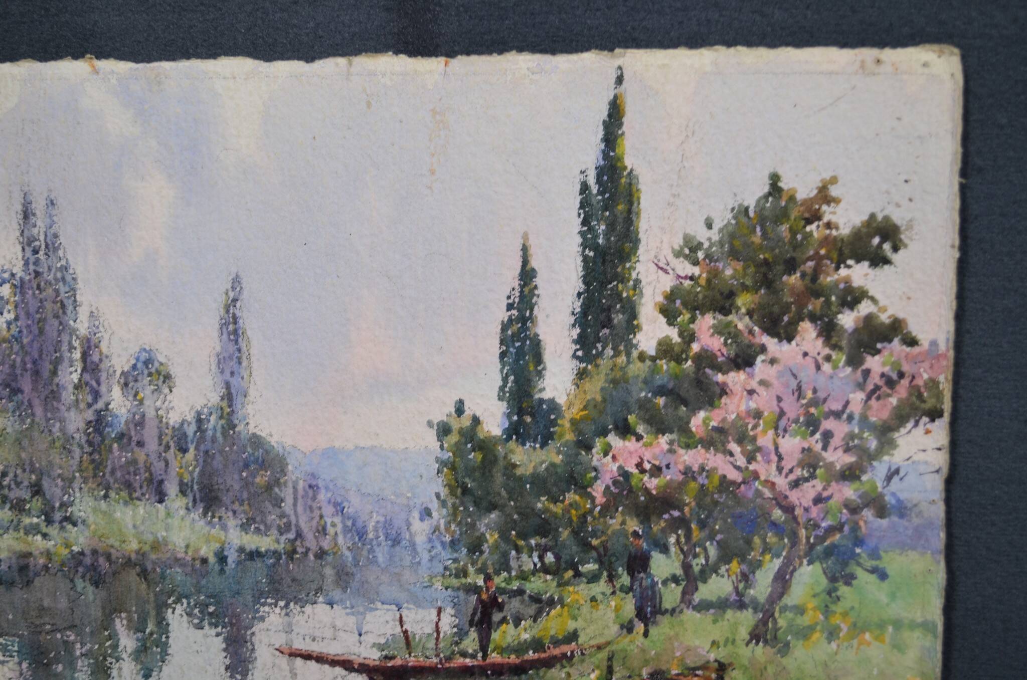 Georges Planes (1897-1977) Valley Landscape, Riverbank (double-sided)