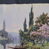 Georges Planes (1897-1977) Valley Landscape, Riverbank (double-sided)