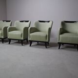 Set of four Art Deco armchairs, 1930-1950