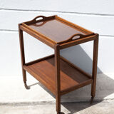 Wooden service with wheels