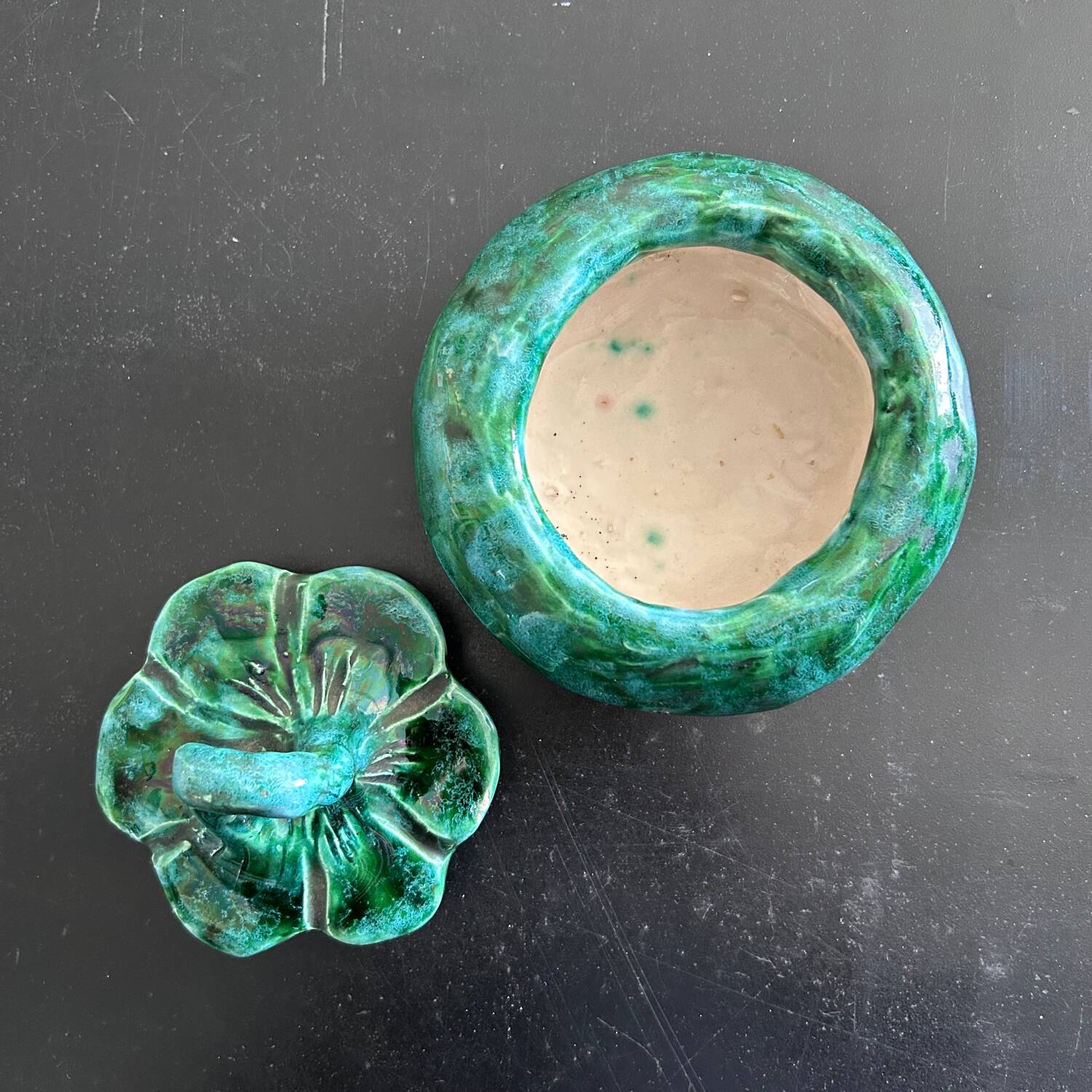 Handmade pumpkin sugar bowl