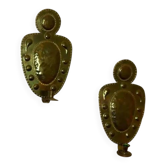 Mid-Century Swedish Wall Sconces in Antique Brass