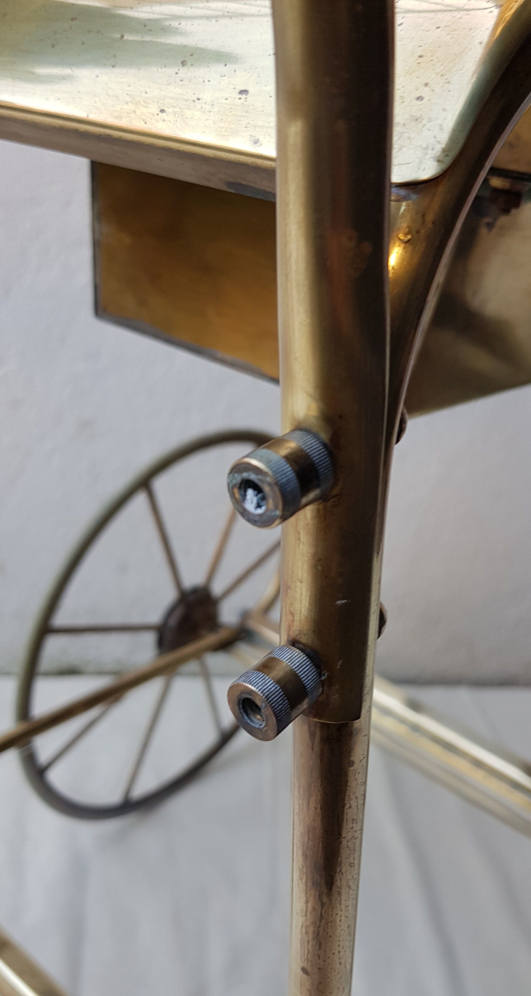 Brass and glass dessert