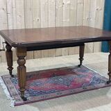 Table Victorienne à manivelle en acajou du XIXème avec 1 allonge