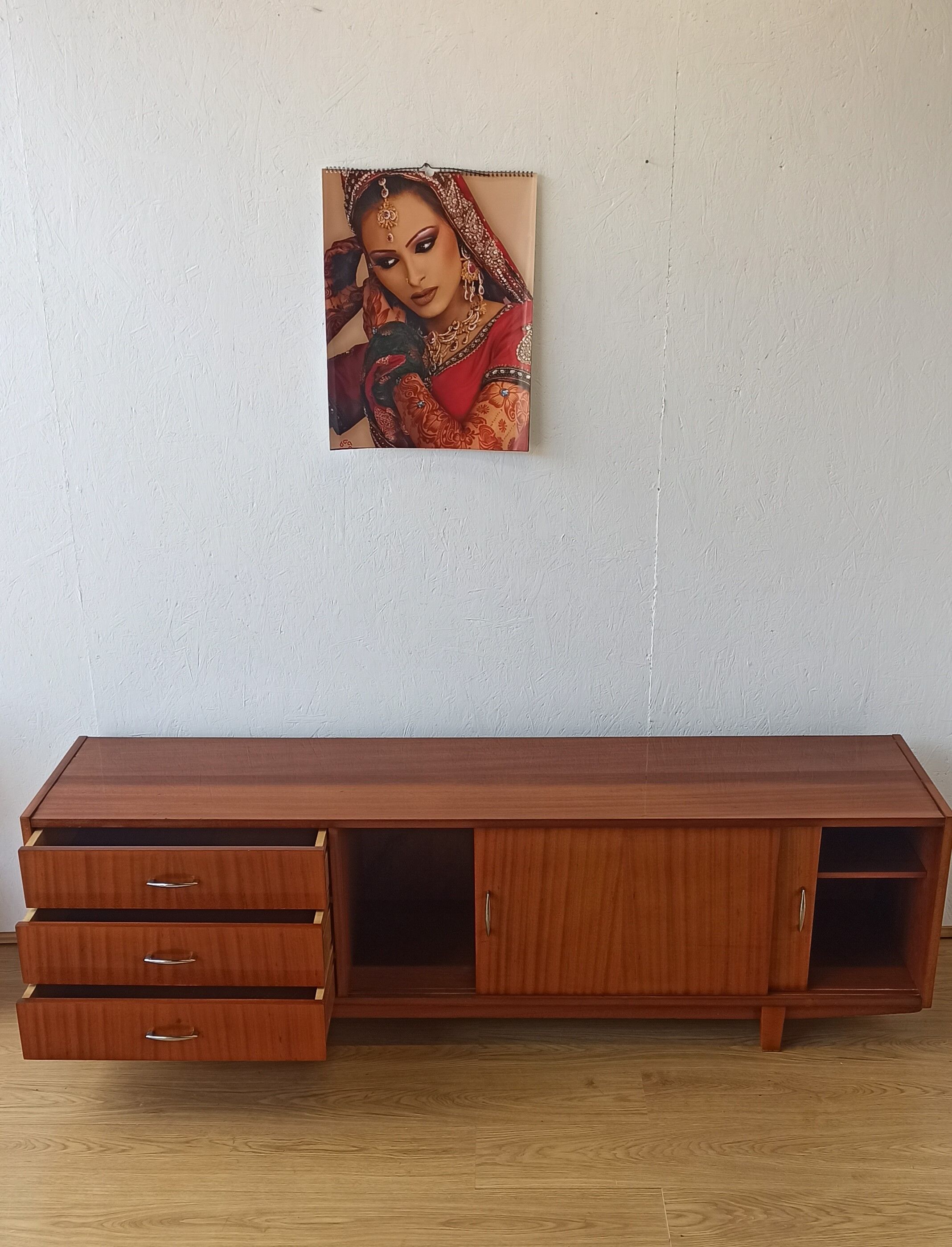 Vintage lowboard with drawers and shelves, 1970