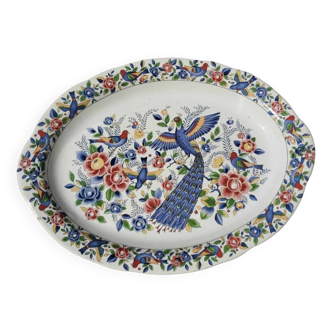 Vintage Peacock dish or large plate 47 cm