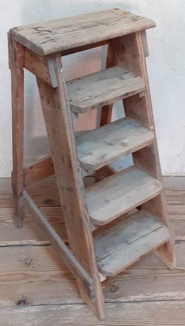 Old stepladder h89cm decorative artisan workshop
