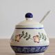 Ceramic jam pot with floral decoration