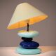 France pebble table lamp by François Chatain, 1980s