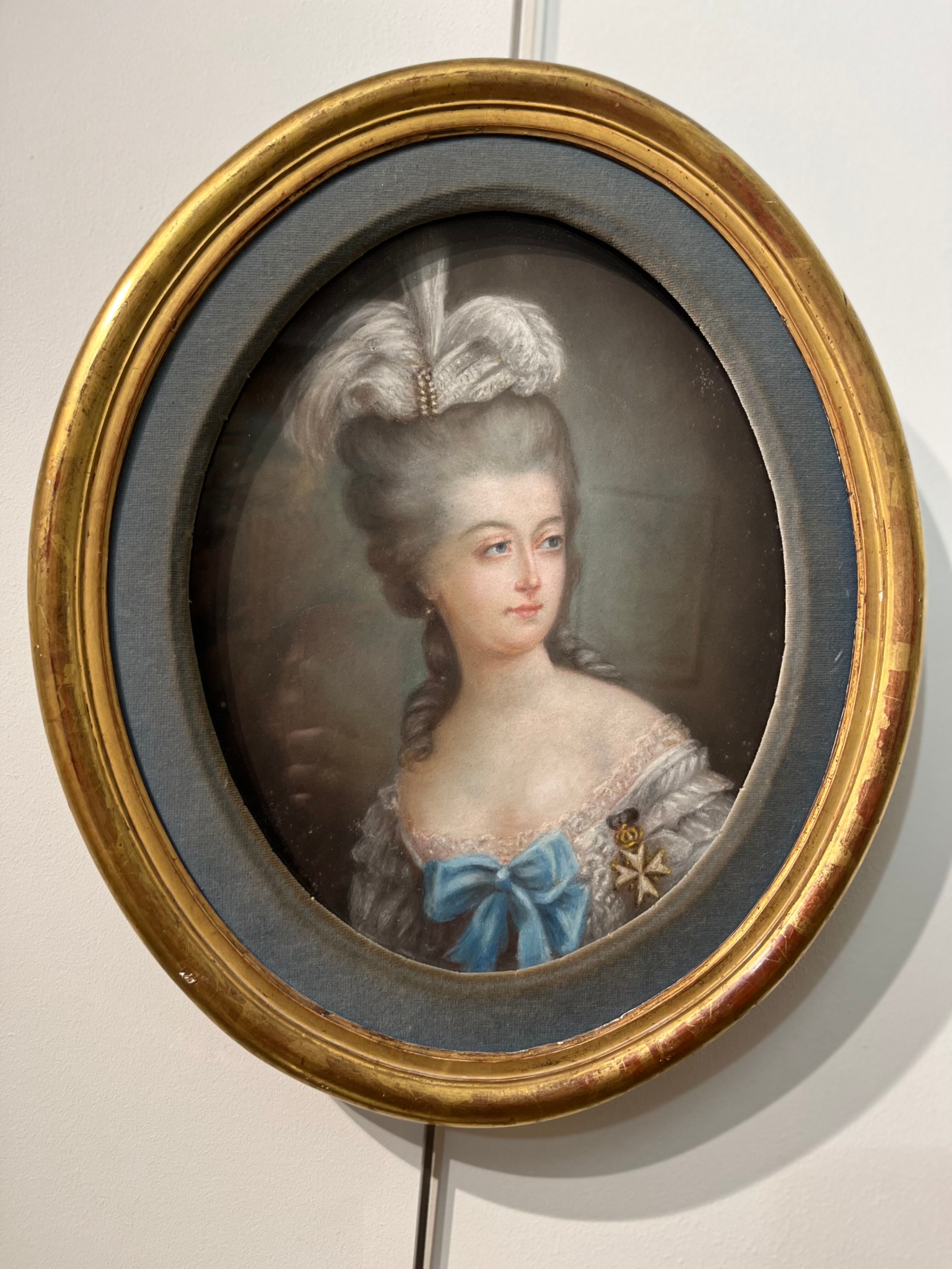 Pastel buste marquise