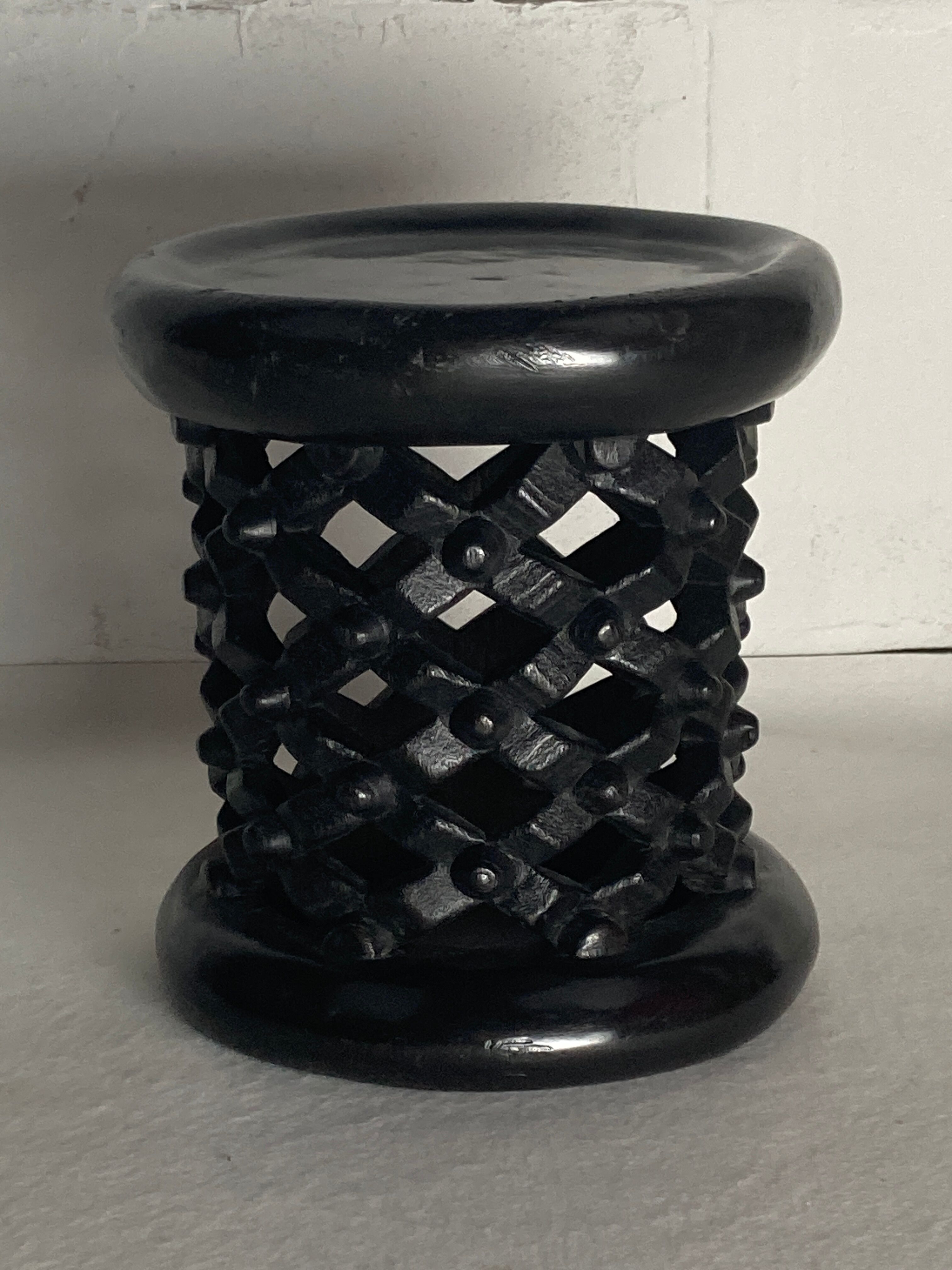African ebonised Bamileke low stool, Cameroon, 1970s