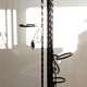 Twisted wrought iron floor lamp with plant holders from the 50s and 60s