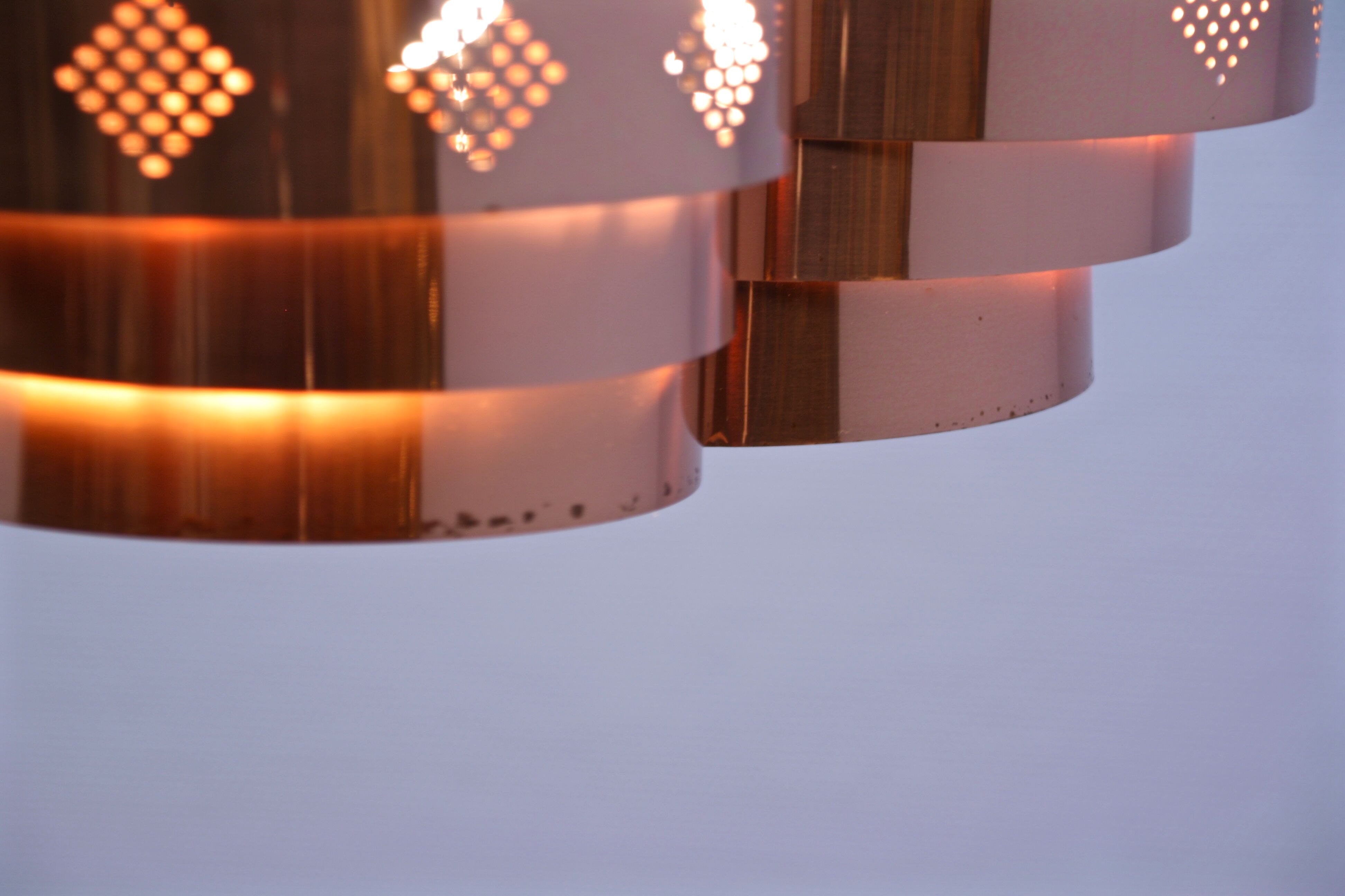 Danish hanging lamp in copper by Werners Schou for Coronell Elektro, 1960s