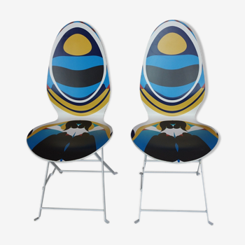 Pair of chairs model Haute Couture design Christian Lacroix