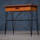 Mid-Century Modern Danish Teak Bedside Table with Metal Frame, 1960s