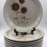 Service assiettes à dessert sarreguemines decor chardon vintage grés
