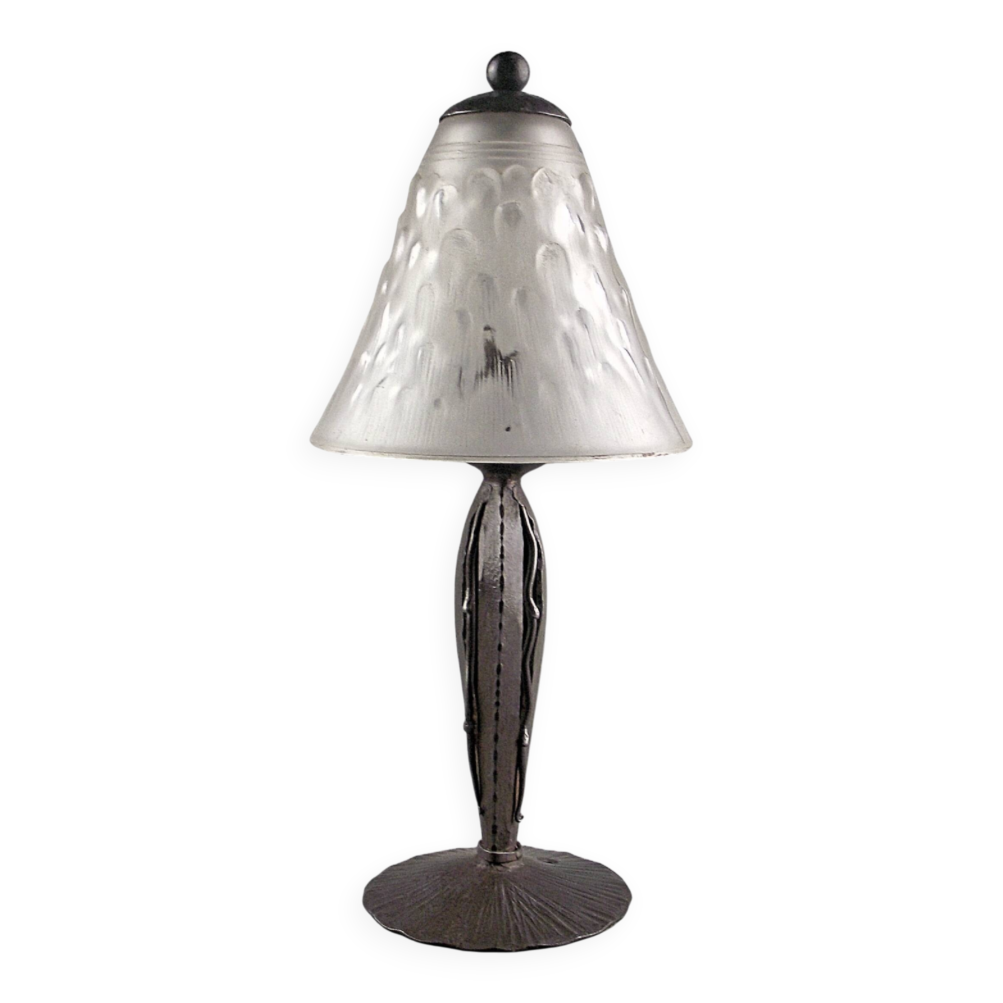 Lampe art deco verre signé muller frères