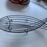 Basket in black lacquered metal "fish"