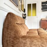 2-seater armchair in fawn velvet, Steiner edition 1970