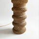 1970s brutalist lamp, handmade lampshade with herbarium/base in stone.