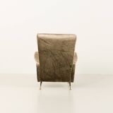 Italian velevet mid century lounge chair in the style of Marco Zanuso, 1960