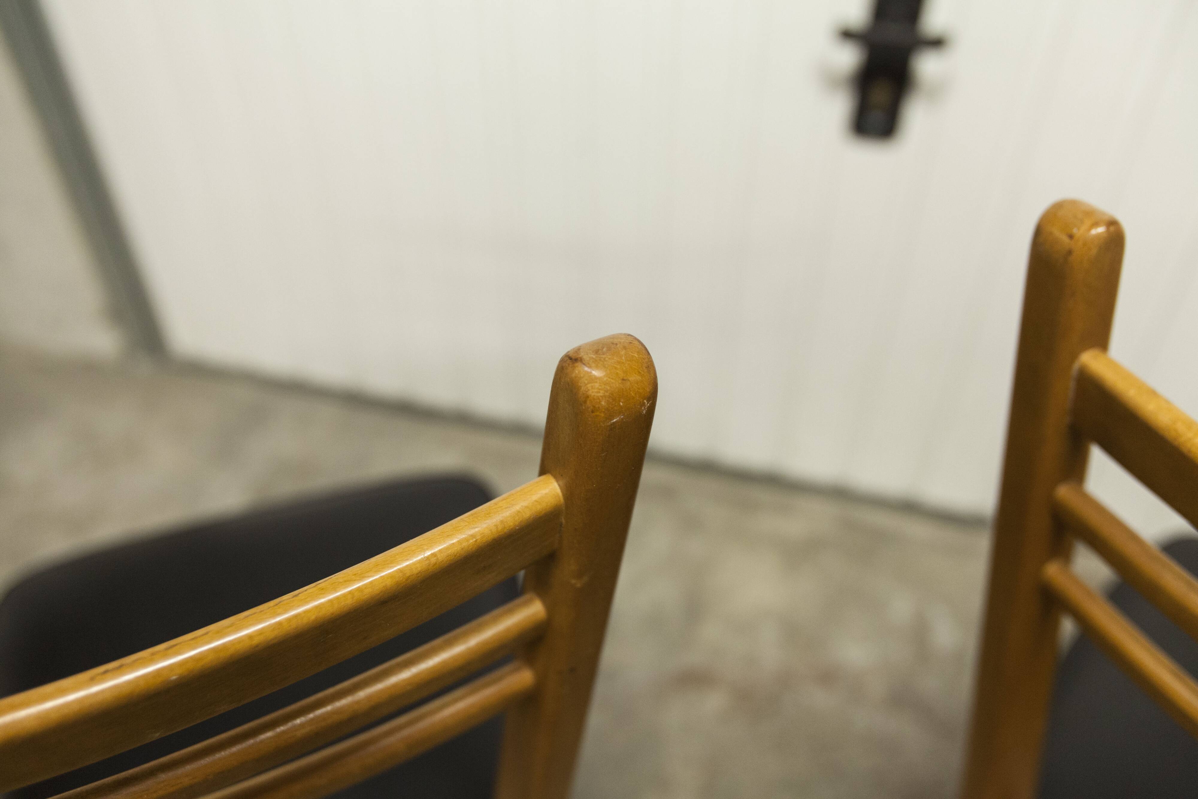 Pair of Scandinavian 1960 beech chairs