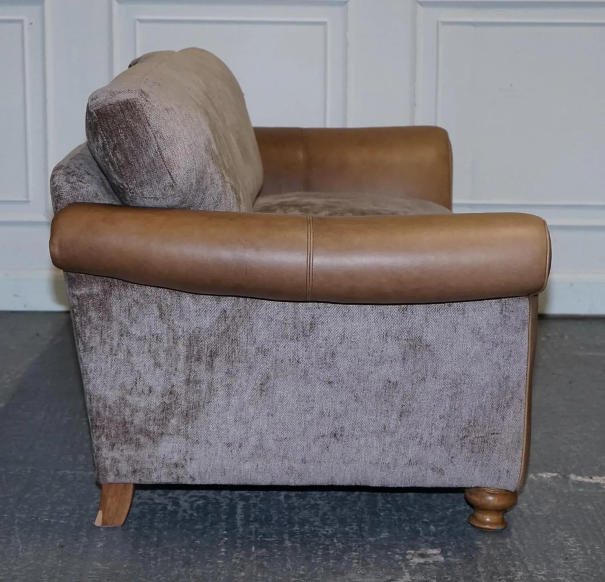 Vintage Three-Seater Sofa in Leather and Fabric by Alexander & James Blake