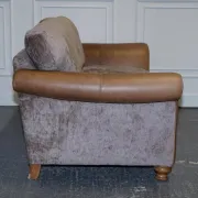 Vintage Three-Seater Sofa in Leather and Fabric by Alexander & James Blake