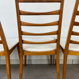 4 Scandinavian chairs, teak with boucle seats.
