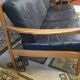 Scandinavian 3-seater black leather sofa from the 1970s