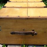 Old wooden travel trunk
