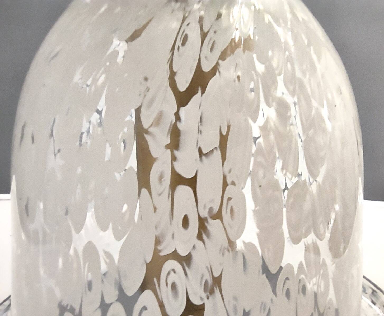 White Murano Glass Pendant Marked La Murrina, Italy, 1980s