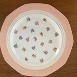 7 dishes Vintage Limoges porcelain pink and gold floral motifs