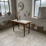 Walnut and marble bistro table 1890
