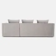 Canapé d'angle Malmo en velours argenté, design scandinave