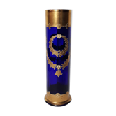 Vase Jugendstil in cobalt blue with golden email garlands