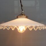 Art Deco ruffled opaline hanging