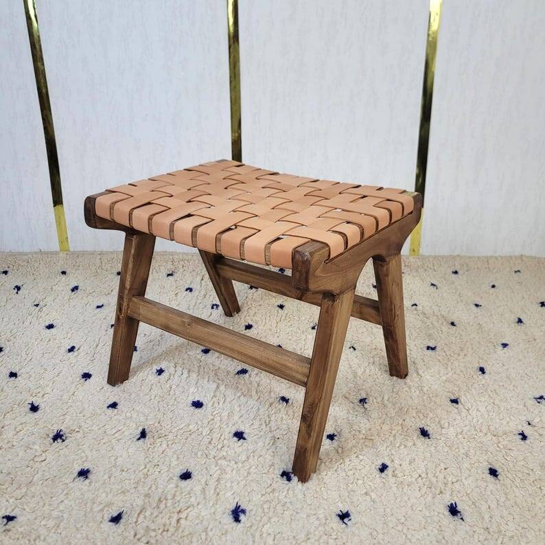 Moroccan wooden stool handmade,