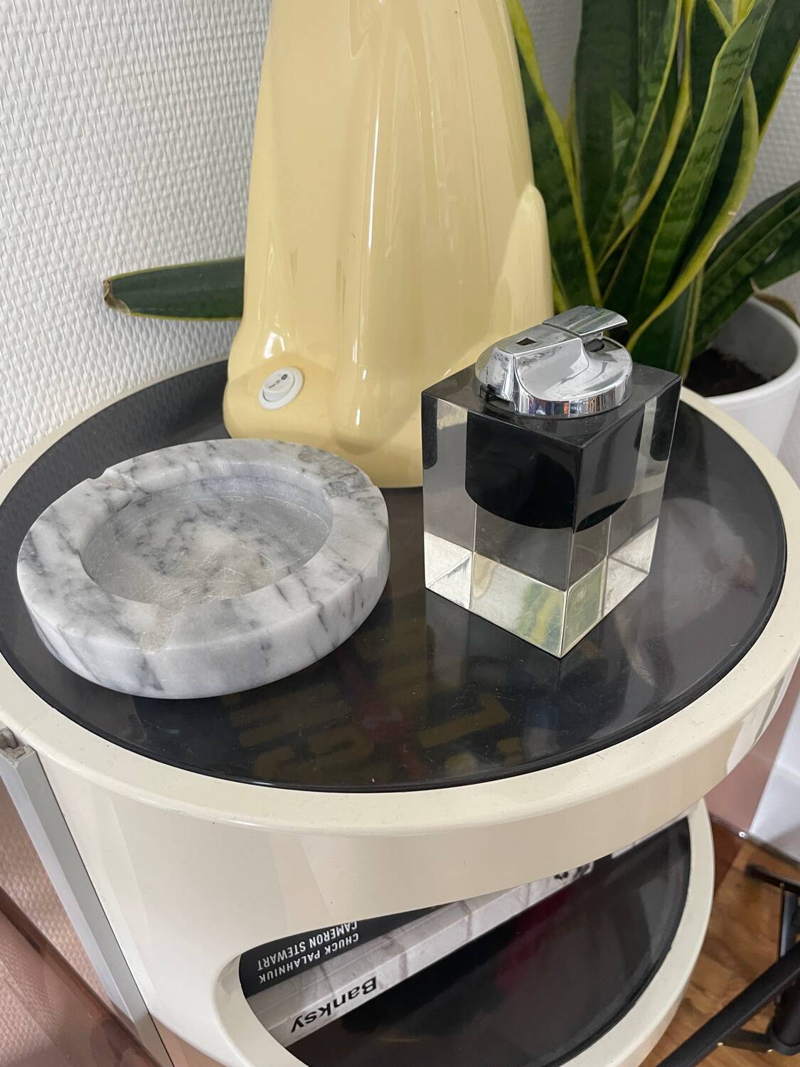 Ronson Plexiglass and Chrome Table Lighter Vintage 1970s