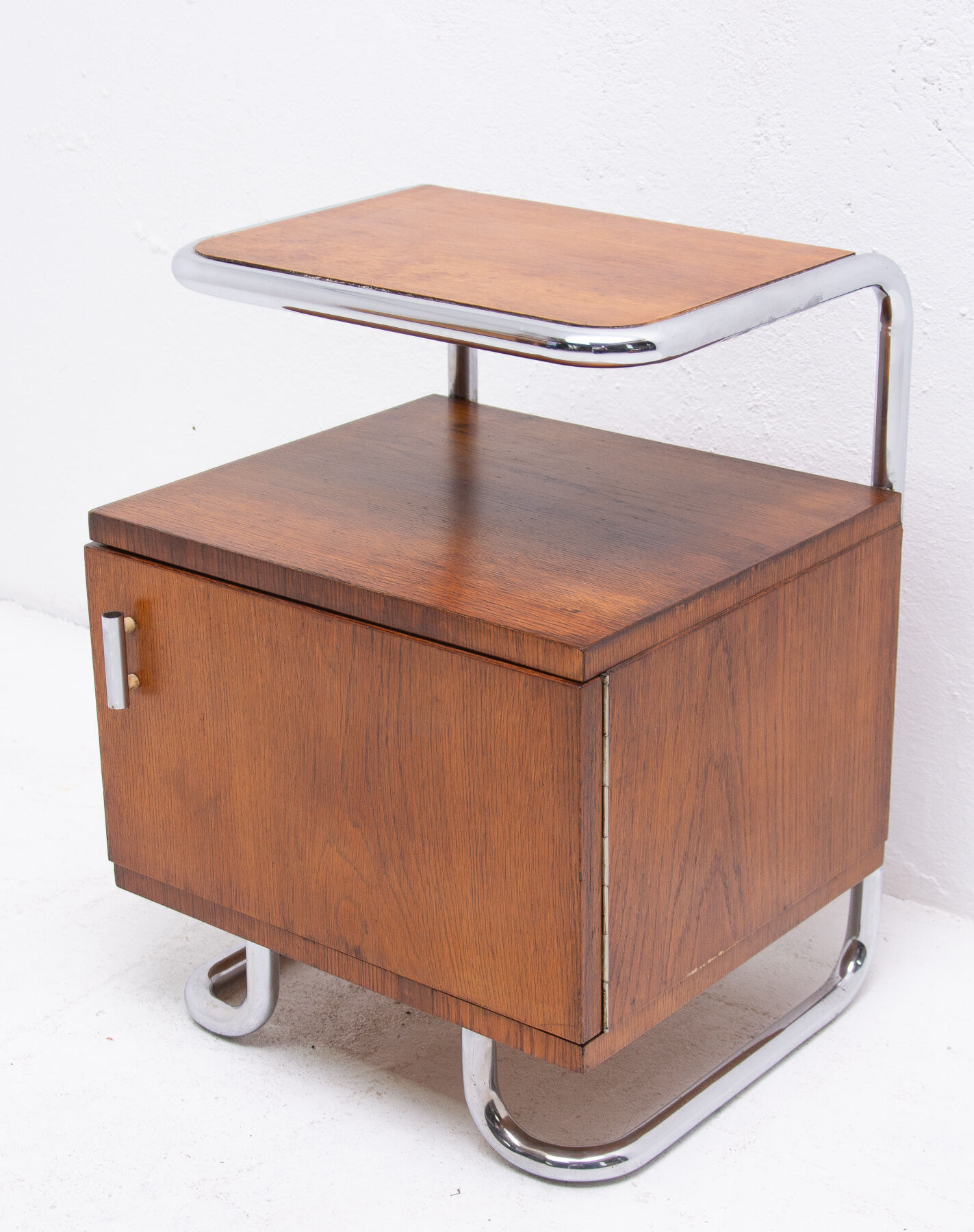 Pair of functionalist chromed night stands by Kovona, 1950’s, Czechoslovakia