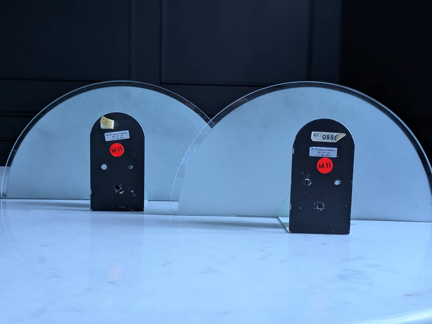 Pair of modernist 80s wall lights