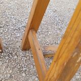 Pair of wooden stools from Gare 1950s