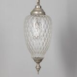 1960s vintage pendant lamp in decorated glass Italian design